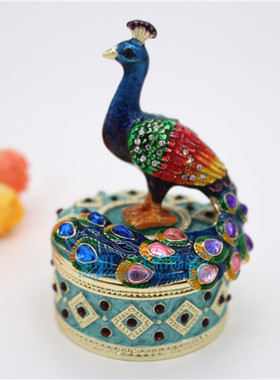 俄罗斯孔雀摆件柜台送礼工艺品