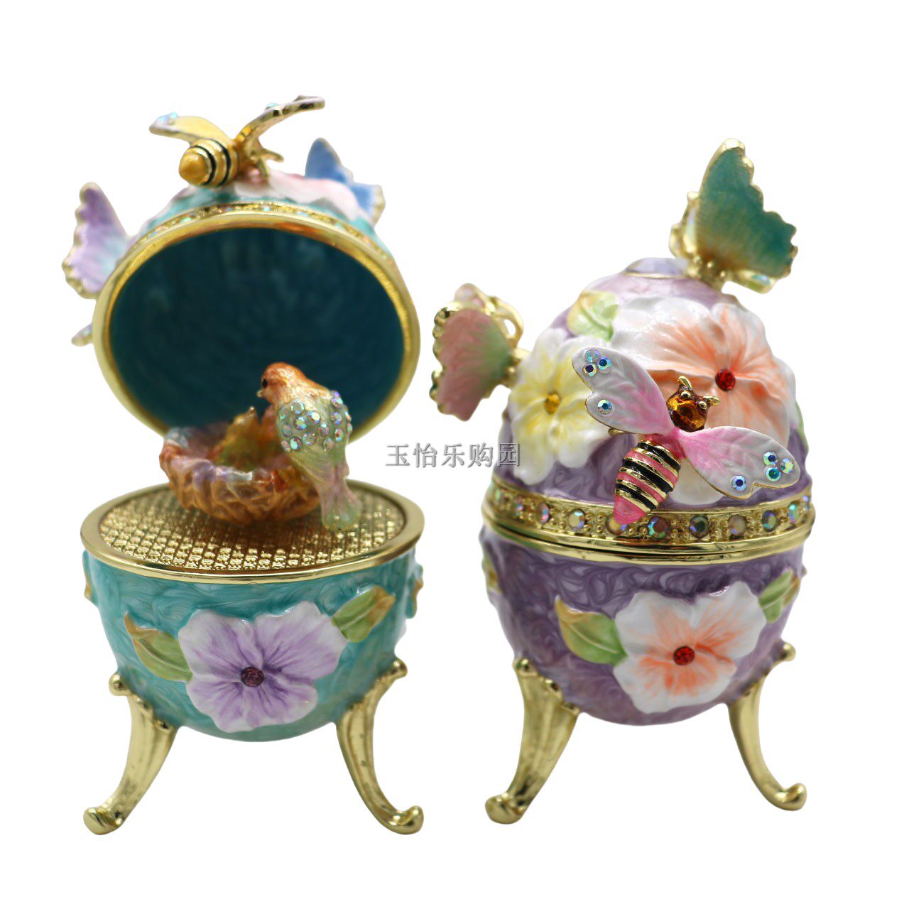 金属工艺品复活节彩蛋八音盒摆件