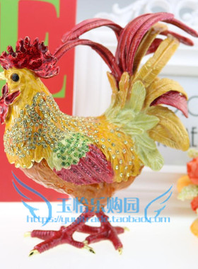 俄罗斯镶钻金色招财柜台工艺品