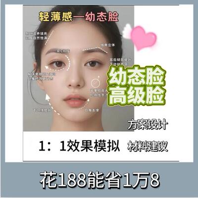整容咨询/看脸设计/效果模拟/幼态脸高级脸风格方案设计/疑难解答