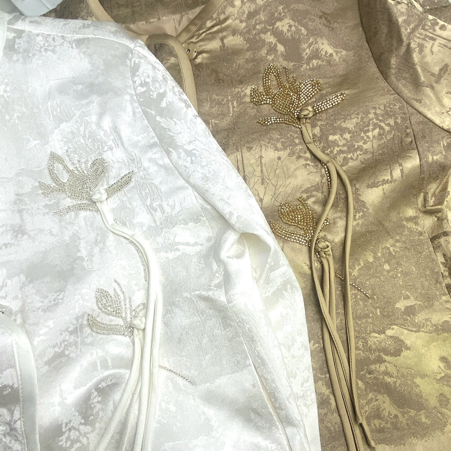 2025春新款时尚休闲百搭提花面料新中式钉珠流苏外套女宽松上衣