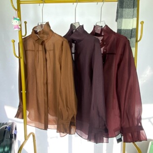 2026春季新款时尚潮流宽松显瘦女款长袖衬衫设计感小众上衣