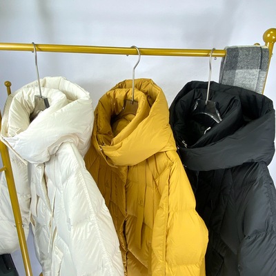 2025冬新国标90白鸭绒韩版女宽松显瘦百搭女连帽中长款羽绒服