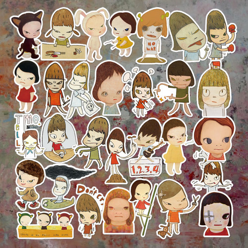 奈良美智日本个性可爱创意文艺防水笔记本电脑装饰行李箱贴纸贴画