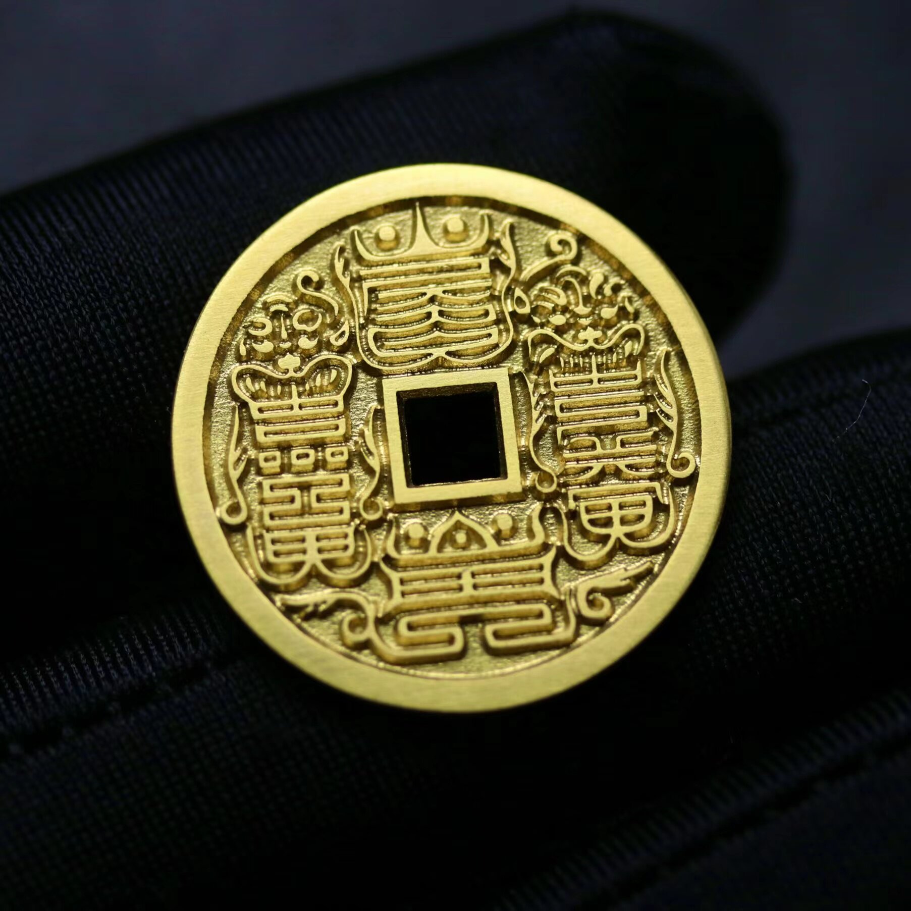 25mm紫薇讳花钱本命星官999足金古法铸造手工金币 天一宝泉作品