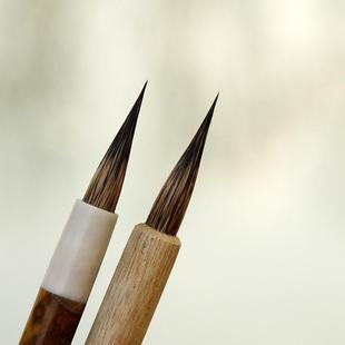 2.5cm纯黑尖紫毫 自留老货 出锋2.2 青木 小楷小行书笔 桑枝