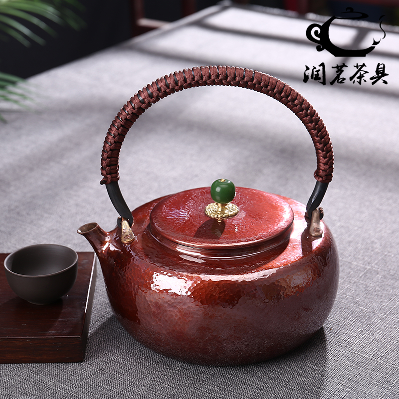 纯铜复古紫铜一片造烧水壶