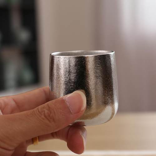 真空双层防烫纯钛便携式茶杯