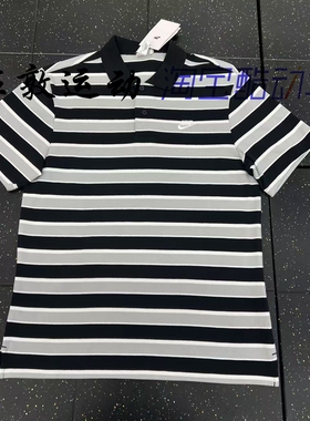 Nike/耐克 男子条纹刺绣小LOGO棉质T恤POLO衫 FN3897-010