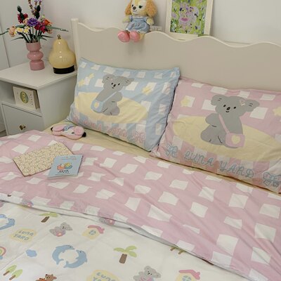 纯棉可爱印花宿舍四件套少女心