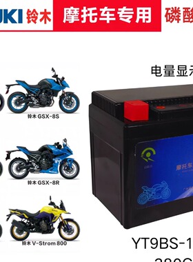 益能达铃木GSX8R8S GSX750 V Strom800专用12V大容量磷酸铁锂电瓶