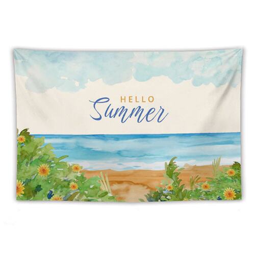 夏日summer天沙滩ins风海洋季节房间卧室墙壁装饰背景布挂毯挂布