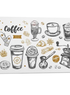 INS风简约咖啡插画卧室宿舍奶茶咖啡店背景墙帆布无框画装饰挂画