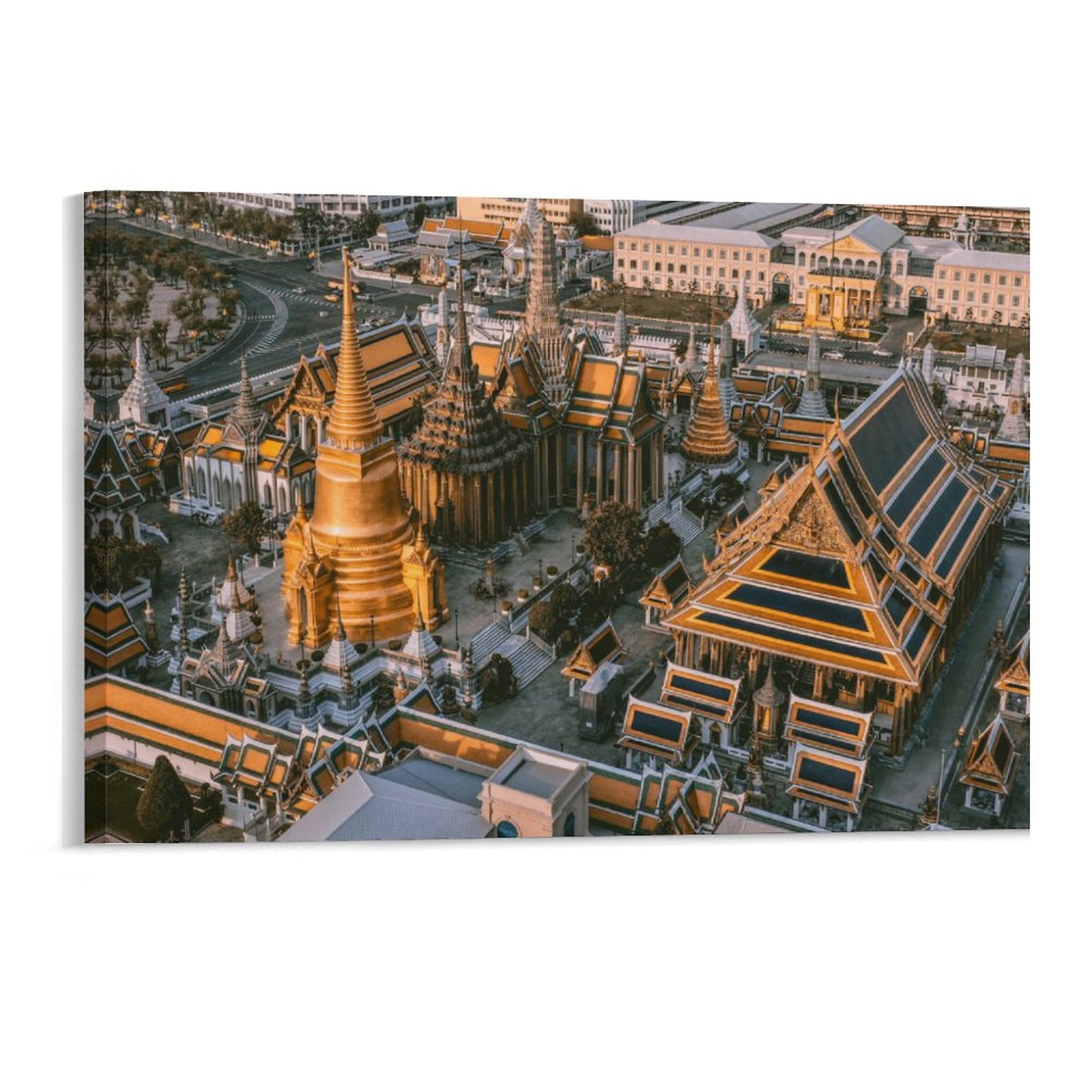泰国曼谷大皇宫东南亚特色建筑风景房间背景墙帆布无框画装饰挂画图片