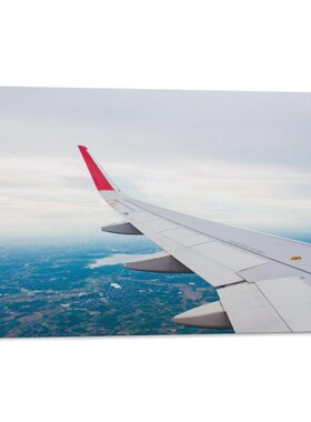 飞机机翼天空飞行景色窗户航拍客厅房间背景墙帆布无框画装饰挂画