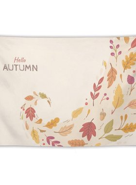 秋天丰收季节秋日森林落叶枫叶橙色风景墙壁装饰背景布挂毯挂布