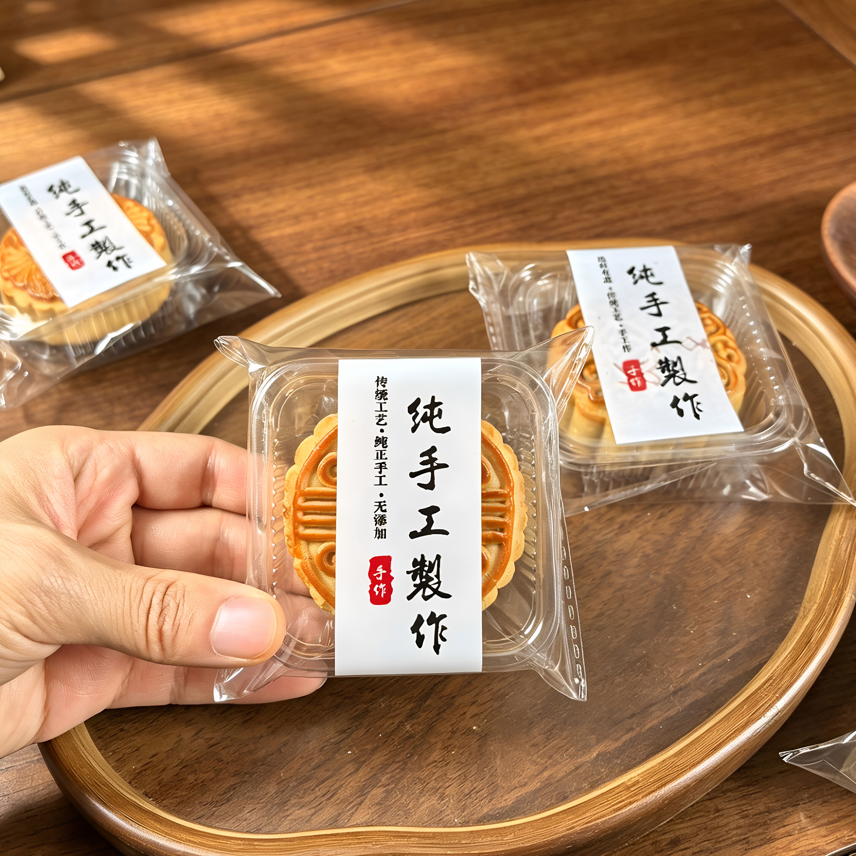 2026纯手工制作月饼袋加厚自粘袋图片