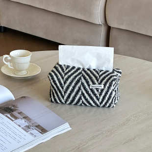 简约高级感编织布艺纸巾盒客厅餐厅车载抽纸盒纸巾收纳盒餐巾纸套
