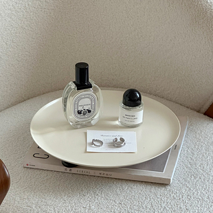 高级白色简约香薰托盘香水首饰收纳盘铁艺高脚架新家的100个快递