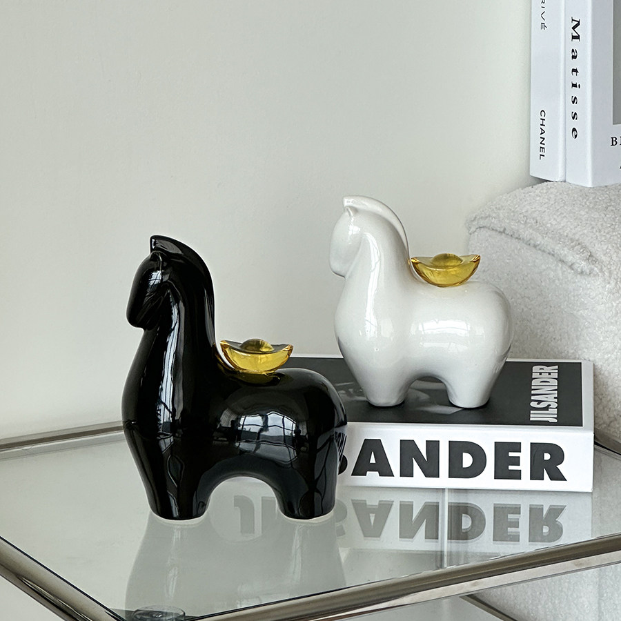 酒柜玄关陶瓷马家居装饰摆件桌面办公室工位稳定情绪神器乔迁礼物,家居饰品,装饰摆件,淘宝优惠券,粉丝福利购,淘宝优惠卷