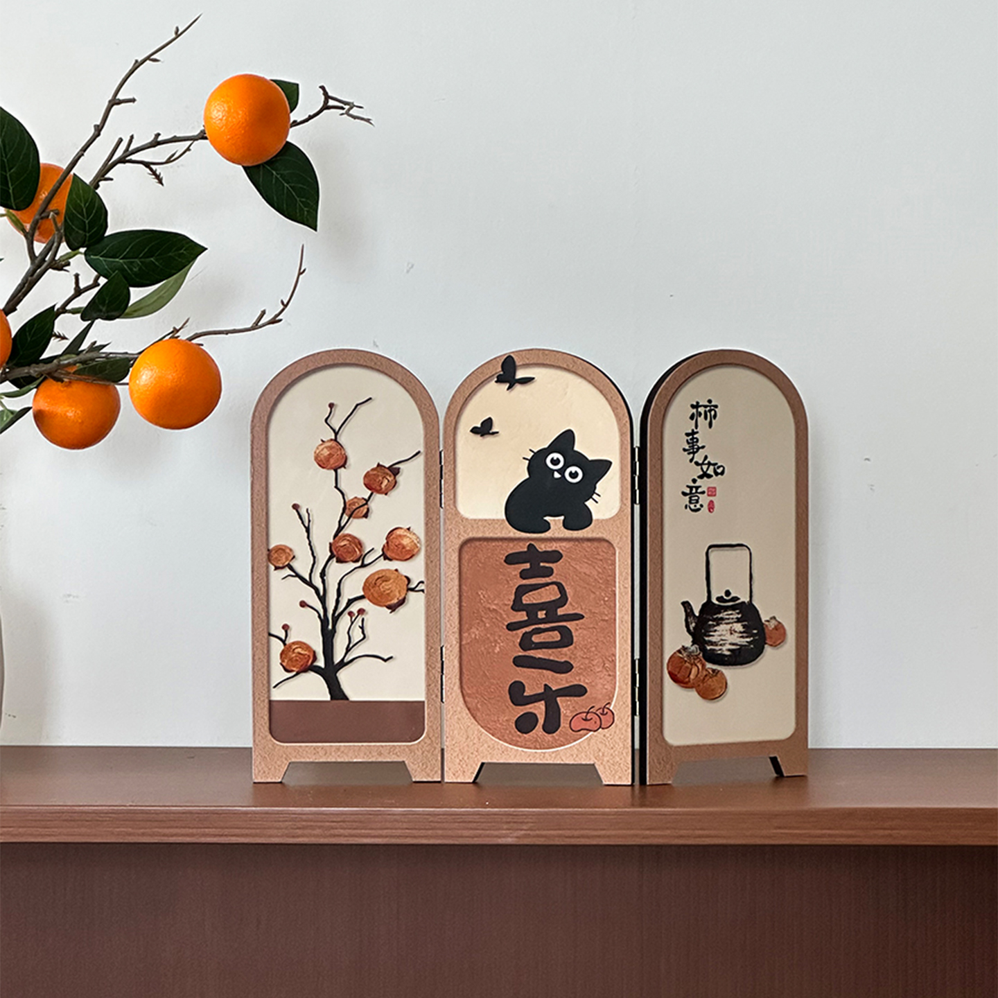 新中式桌面屏风摆件家居装饰品客厅玄关创意装饰画乔迁新家礼物图片