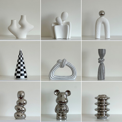 简约现代极简民宿酒店样板间直播间摄影基地摆件电视柜拍照道具