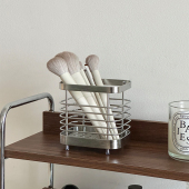 复古桌面收纳盒高颜值ins风铁艺化妆刷收纳筒不锈钢杂物收纳筐