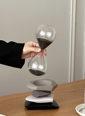 高级轻奢沙漏摆件书房办公室装饰品旋转设计感家居工艺品日常送礼