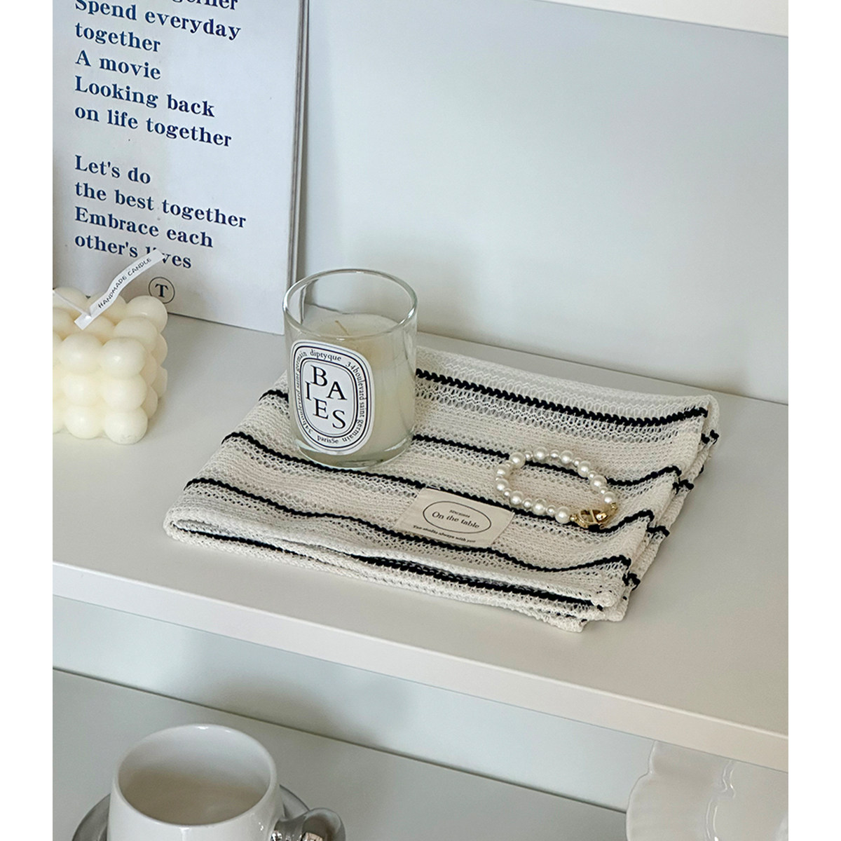 香薰托盘韩系高级感拍照道具布艺ins同款桌面装饰摆件杯垫桌布,家居饰品,香薰托盘,淘宝优惠券,粉丝福利购,淘宝优惠卷