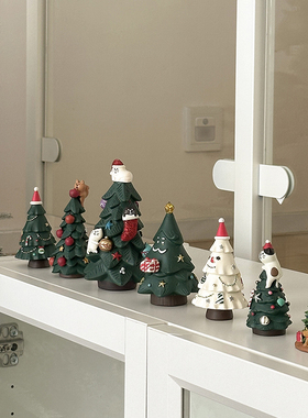 圣诞节装饰树脂圣诞树装饰品摆件圣诞节拍照道具礼物场景小礼品