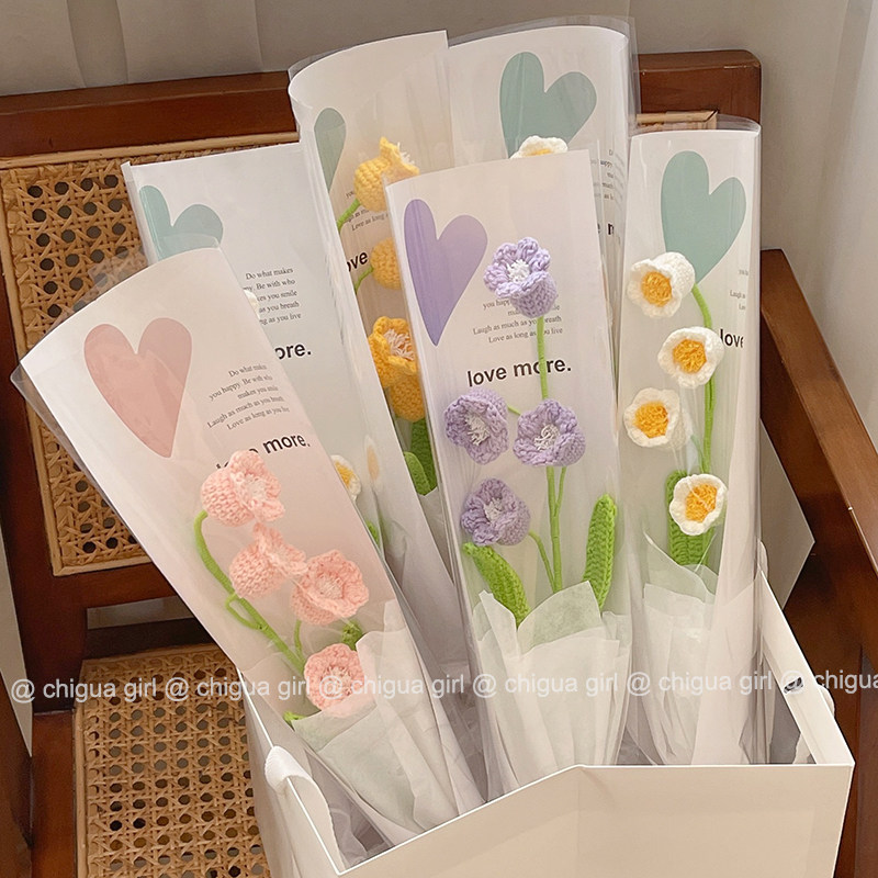 针织花拍照道具铃兰花图片