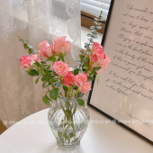 2026网红花瓶ins风法式 玻璃花瓶摆件假花客厅插花高级感透明水养