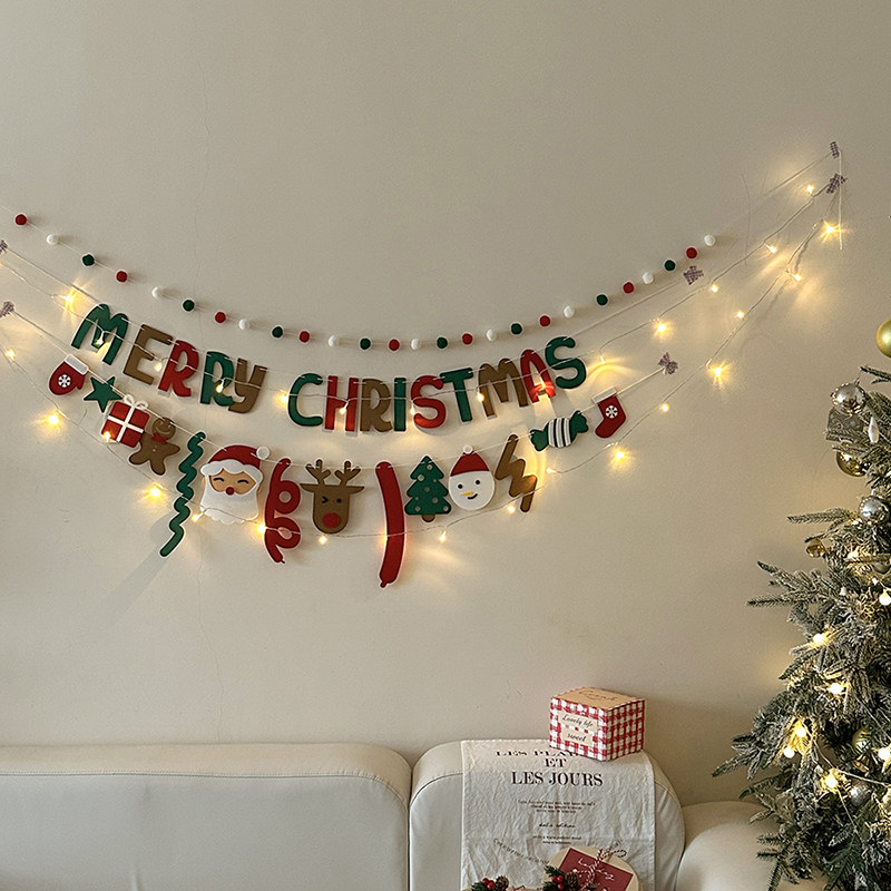 圣诞装饰拉旗灯串装饰圣诞用品