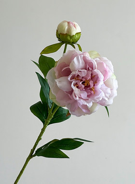 浅紫色仿真牡丹花家居装饰客厅餐桌假花摆件花艺拍照道具新中式