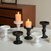 欧式 复古水晶罗马柱玻璃烛台摆件轻奢风香薰蜡烛台座家用拍照道具