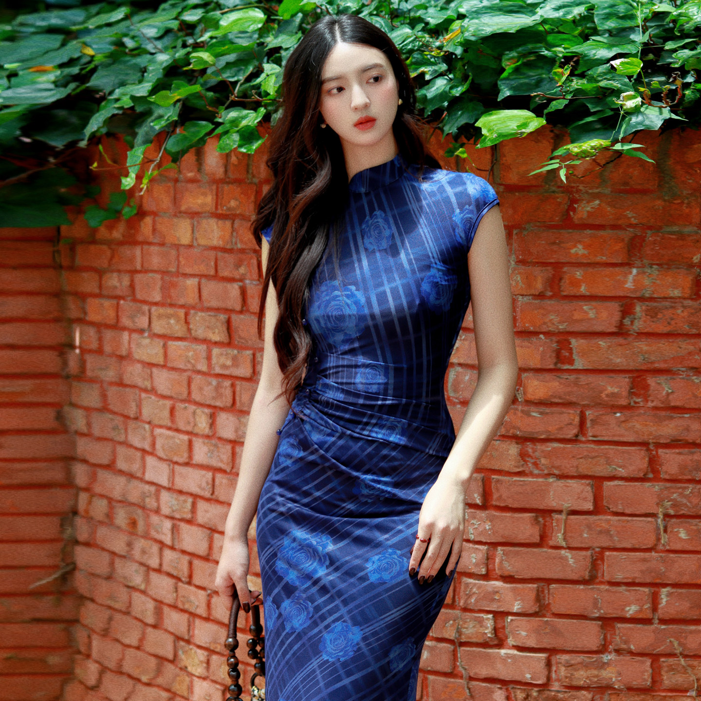 JUJU定制新中式国风复古改良旗袍裙显瘦气质鱼尾裙日常旗袍连衣裙