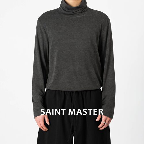 SAINT MASTER2026春季新款高领日常休闲男士长袖保暖打底衫