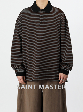 SAINT MASTER2026春季新款男士日常长袖简约百搭内衬针织POLO衫