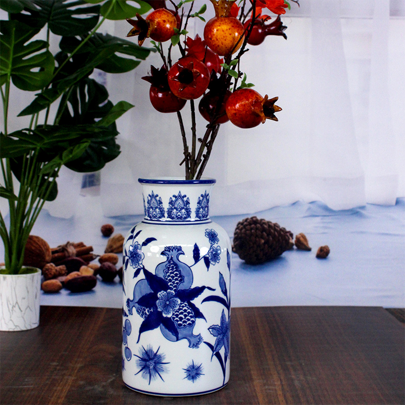 景德镇青花瓷花瓶家居客厅装饰品桌面插花小花瓶电视柜高级感摆件