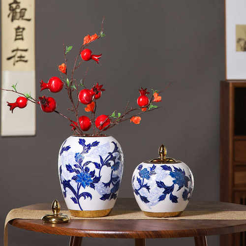 玄关摆件居家装饰嘉都青花瓷轻奢