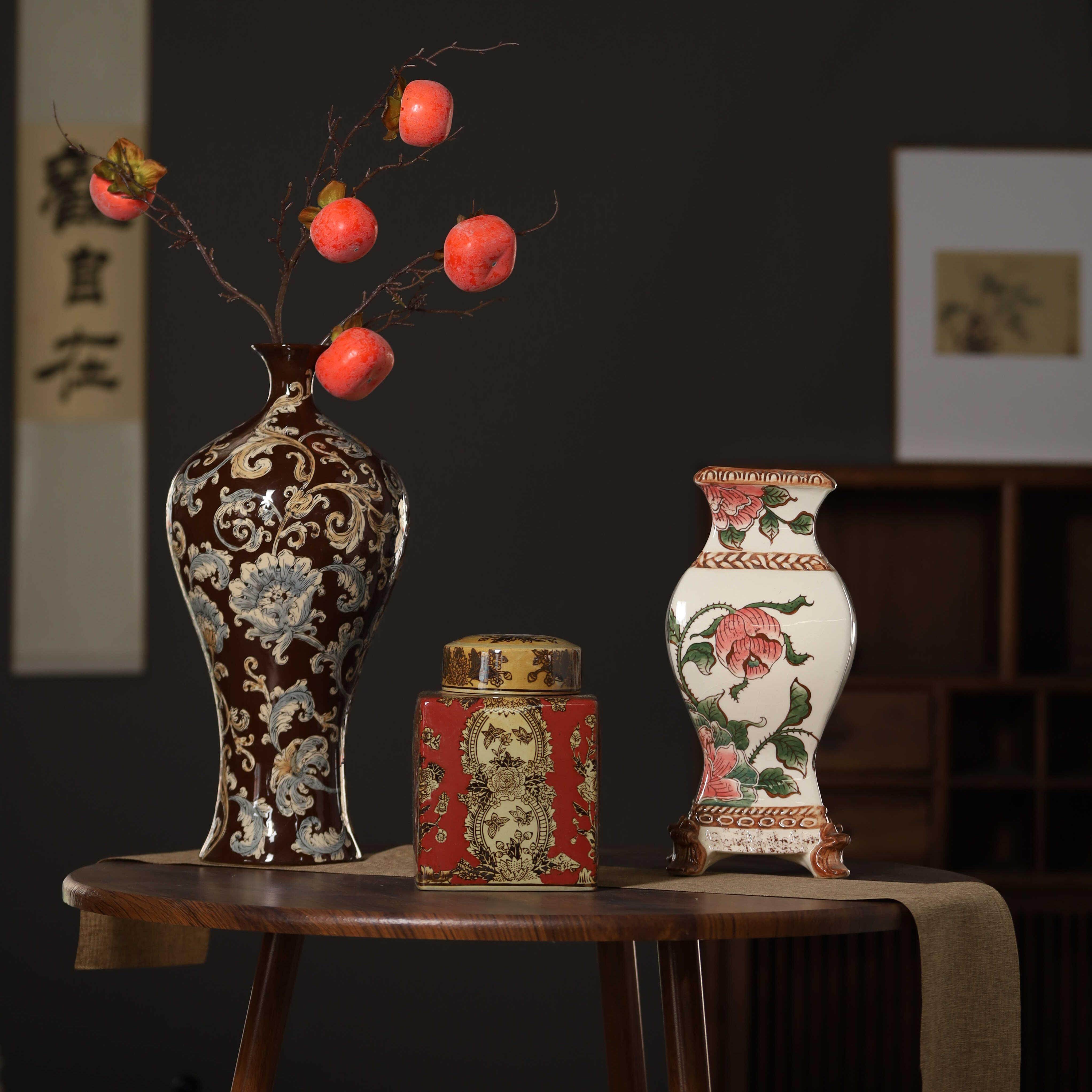 欧式新古典陶瓷花瓶客厅工艺品创意储物罐糖果罐家居软装饰品摆件