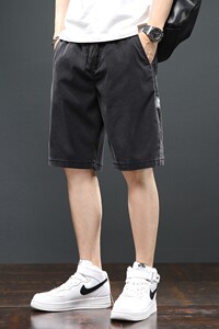 短裤男夏季宽松薄款透气痞帅莱赛尔休闲五分中裤潮Z8862-P40