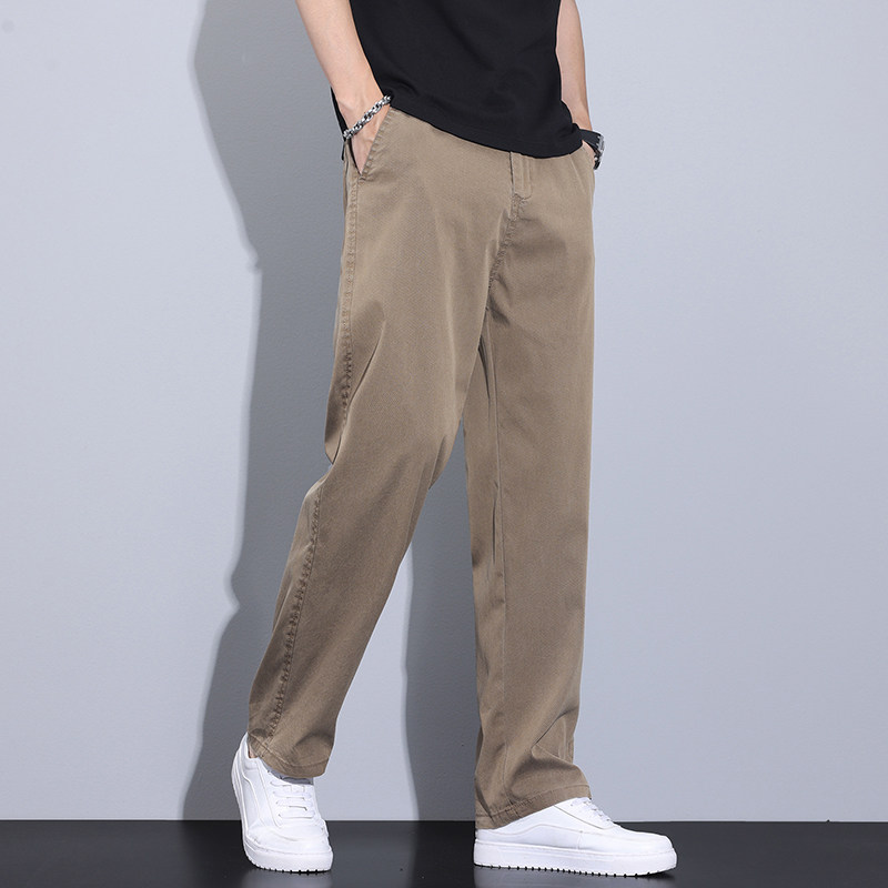 秋季薄款莱赛尔天丝男新款直筒宽松垂感阔腿休闲长裤子M2419-P40,男装休闲裤,星座509