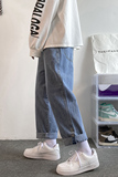 牛仔裤男直筒宽松2021秋季潮流男休闲长裤九分阔腿裤子YD724-P35，男装牛仔裤，星座509