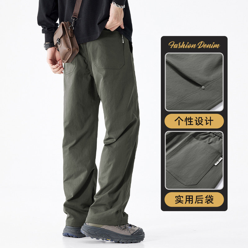 美式高街工装裤男士直筒宽松冲锋户外伞兵休闲裤秋季潮Z9855-P45,男装休闲裤,星座509