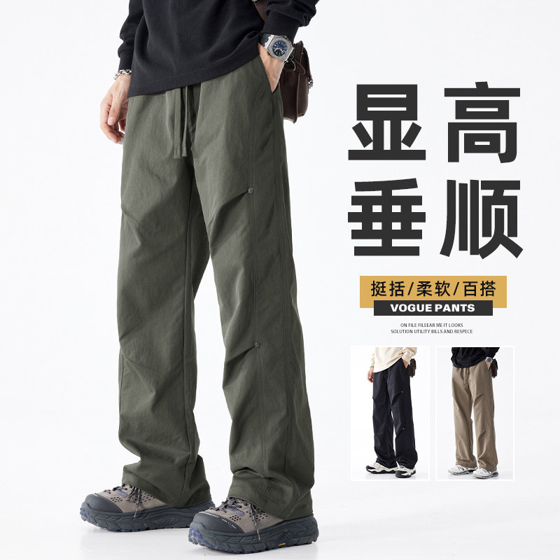 工装裤男秋季新款美式潮牌休闲伞兵直筒裤宽松休闲长裤Z9855-P45图片