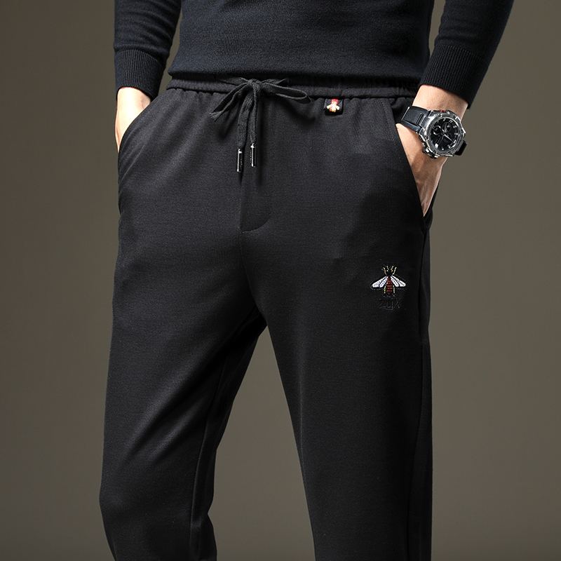 Pure cotton sports pants men's straight tube loose pants men's autumn and winter casual pants men's pants