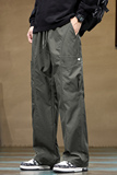 长裤子工装裤男士美式复古宽松直筒阔腿垂感拖地伞兵裤Z9857-P50，男装休闲裤，星座509