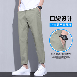 冰丝休闲裤男士2026新款秋季薄款宽松直筒九分裤子西裤Z9835-P45图片