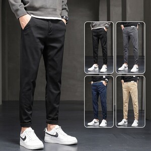 休闲裤男生韩版潮流秋冬款裤子男时尚直筒裤干长裤男K819-P35图片